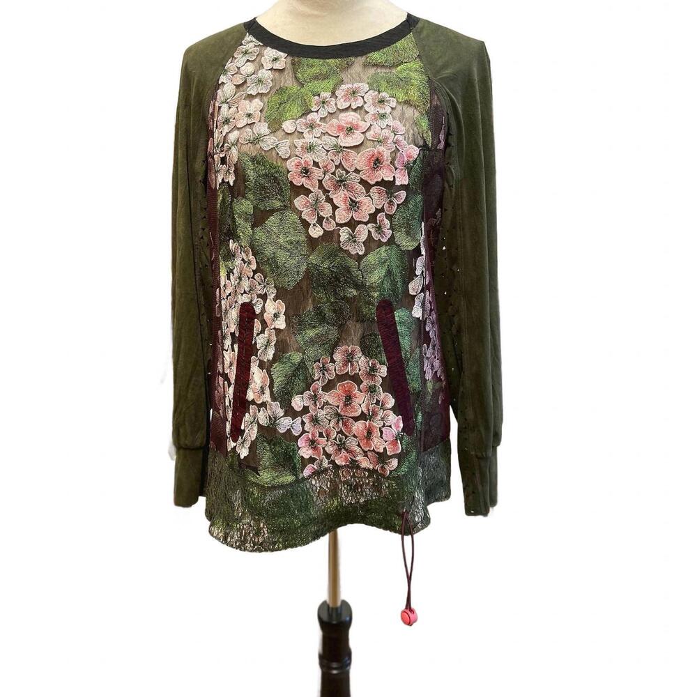 NEW BYRON LARS bouquet lea/lace in green pink
